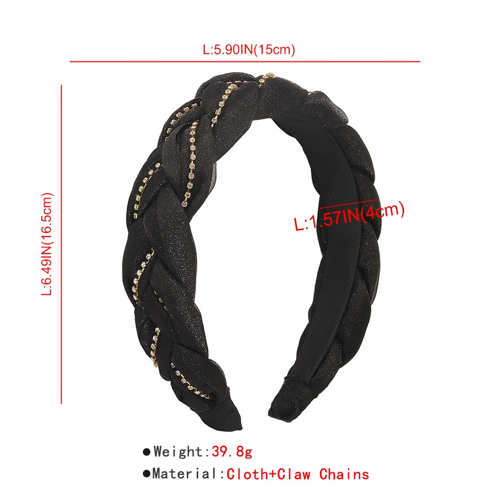Handmade Chiffon Cross Rhinestone Headband medyjewelry