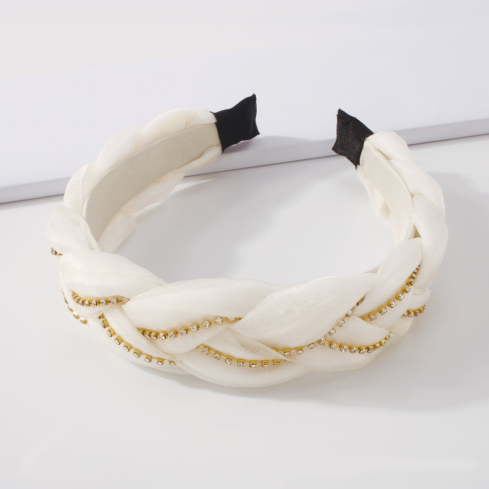 Handmade Chiffon Cross Rhinestone Headband medyjewelry
