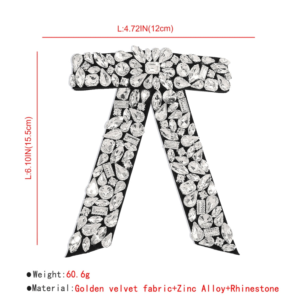 Luxury Full Rhinestone Bow Tie Hair Barrettes medyjewelry