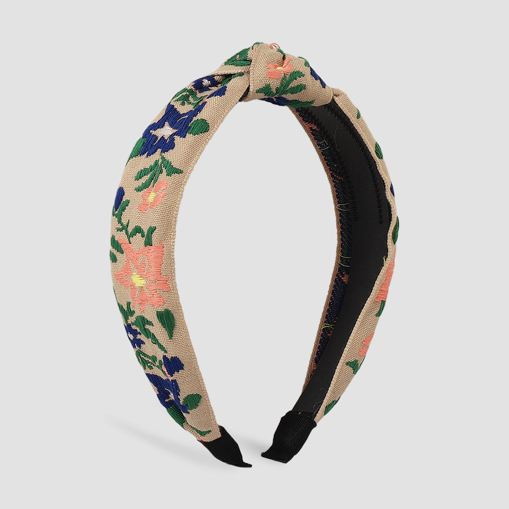 Ethnic Embroidery Flower/Leaf Cross Headband medyjewelry