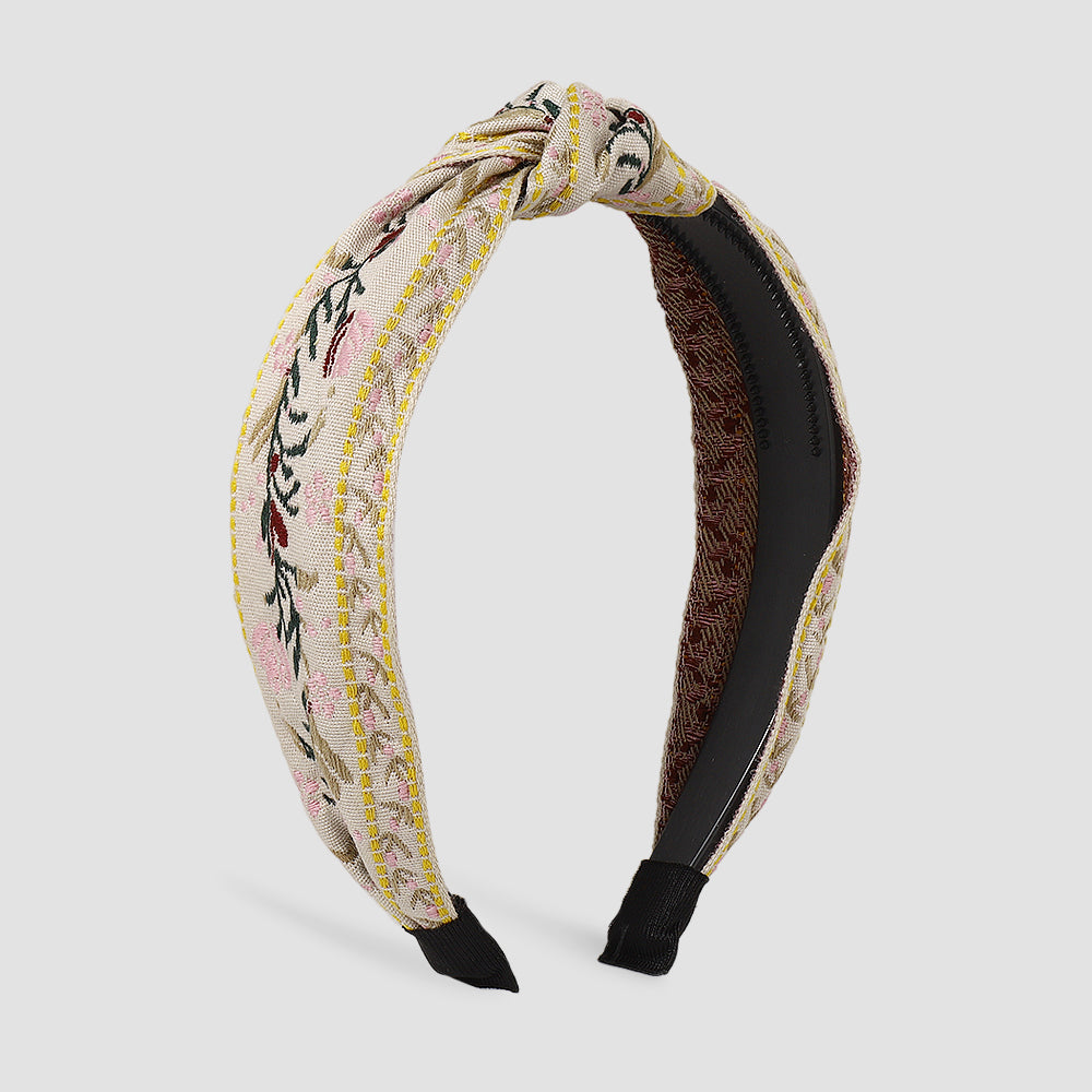 Ethnic Embroidery Flower/Leaf Cross Headband medyjewelry
