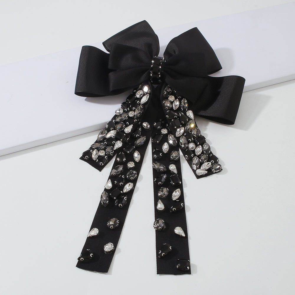 Exaggerated Long Bow With Rhinestones Hair Clip medyjewelry