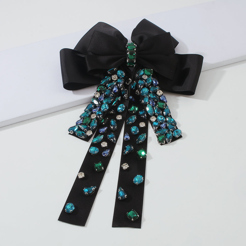 Exaggerated Long Bow With Rhinestones Hair Clip medyjewelry