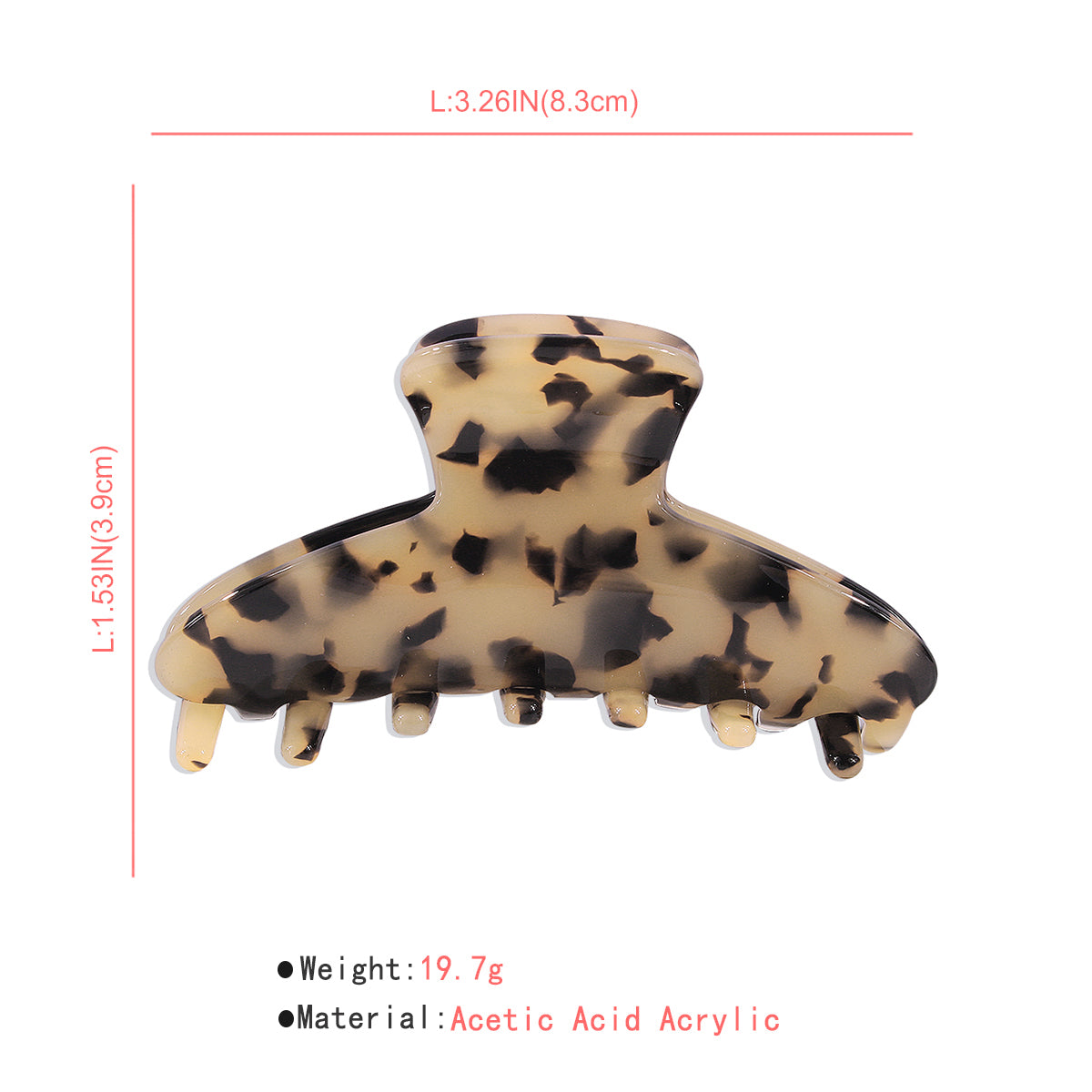 Accetate Leopard Print Hair Clip Crab Hair Claws medyjewelry
