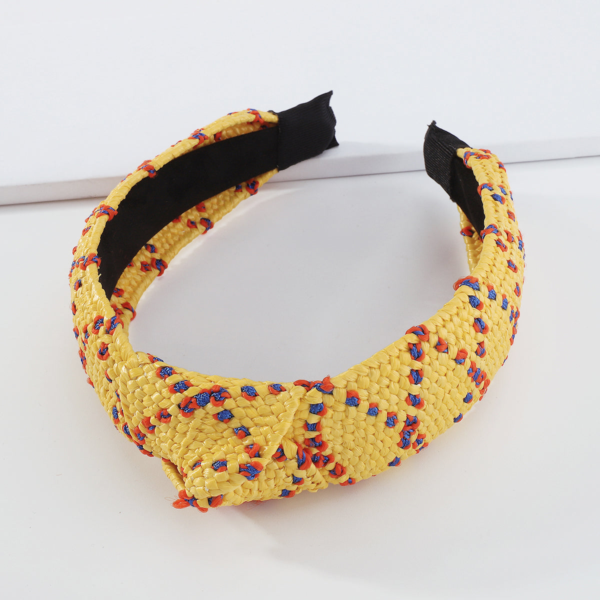 Boho Summer Straw Weaving Knotted Headband medyjewelry
