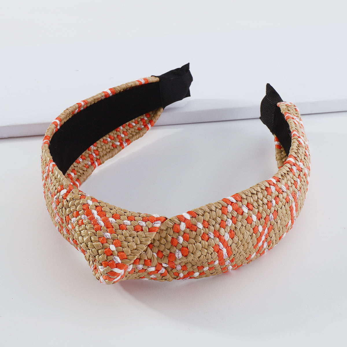 Boho Summer Straw Weaving Knotted Headband medyjewelry