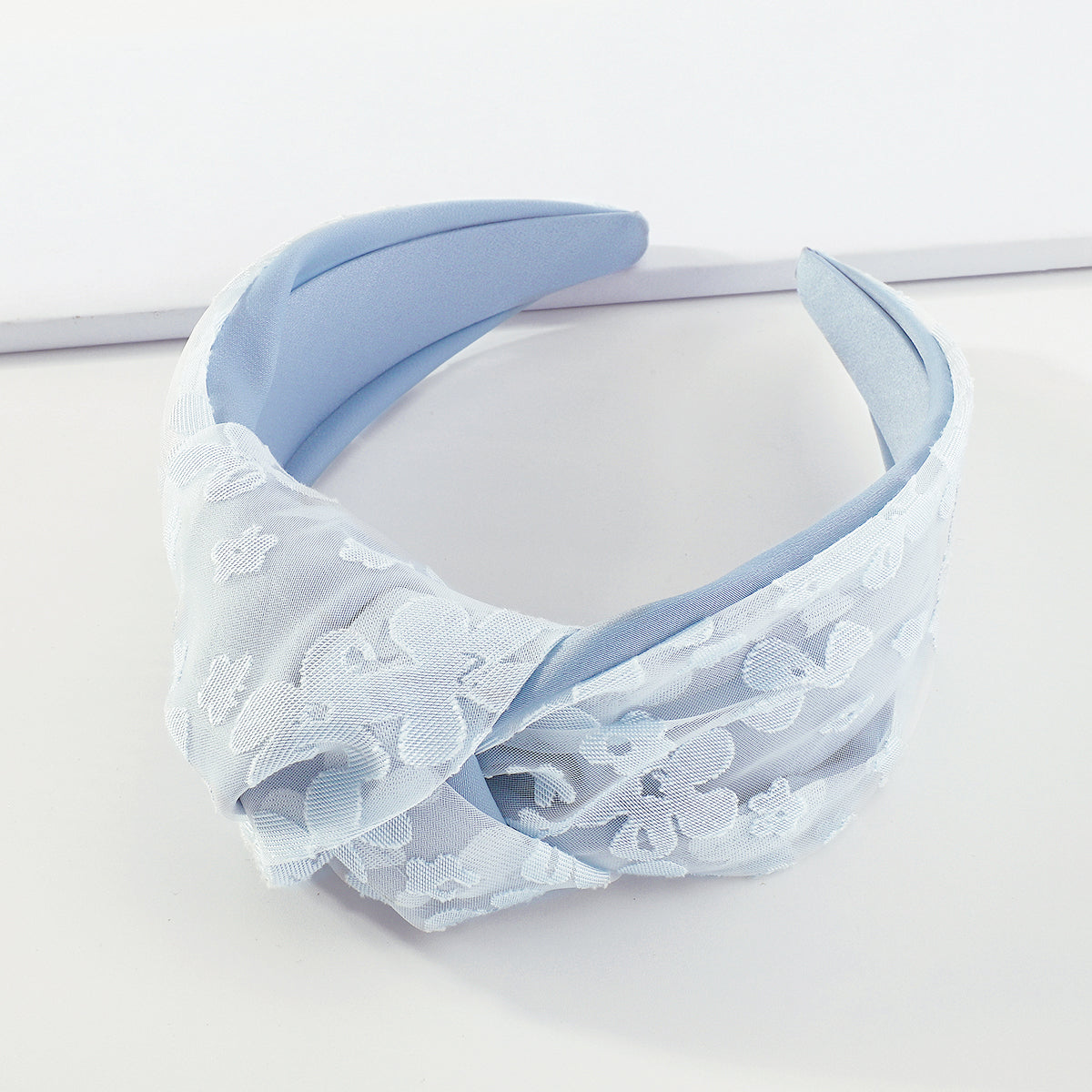 Sweet Flower Satin Lace Big Knot Hairbands medyjewelry