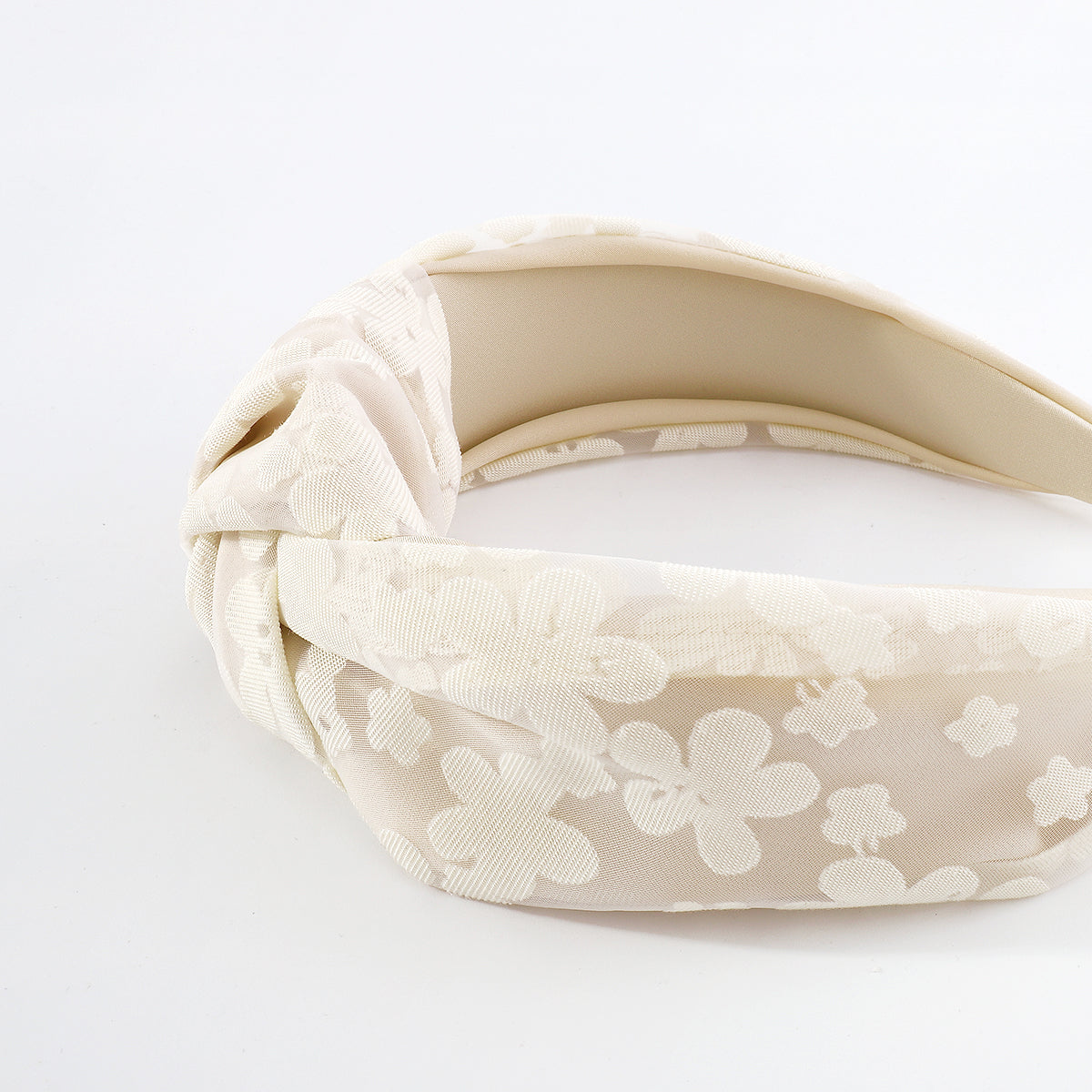Sweet Flower Satin Lace Big Knot Hairbands medyjewelry