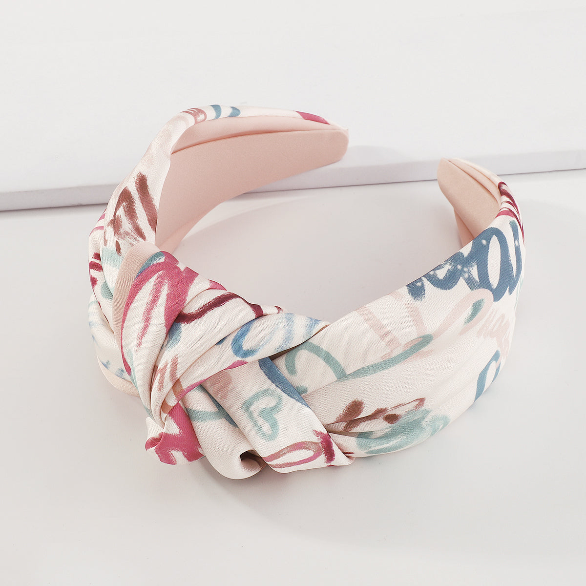 Satin Tiedye Flower Big Knot Wide Hairbands medyjewelry