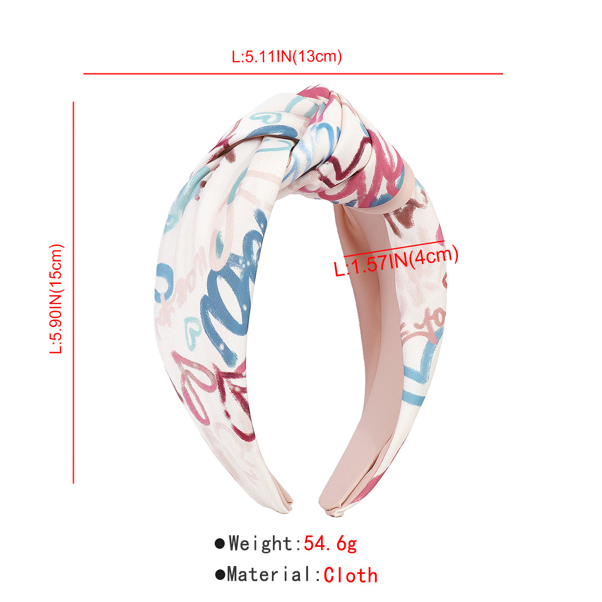 Satin Tiedye Flower Big Knot Wide Hairbands medyjewelry