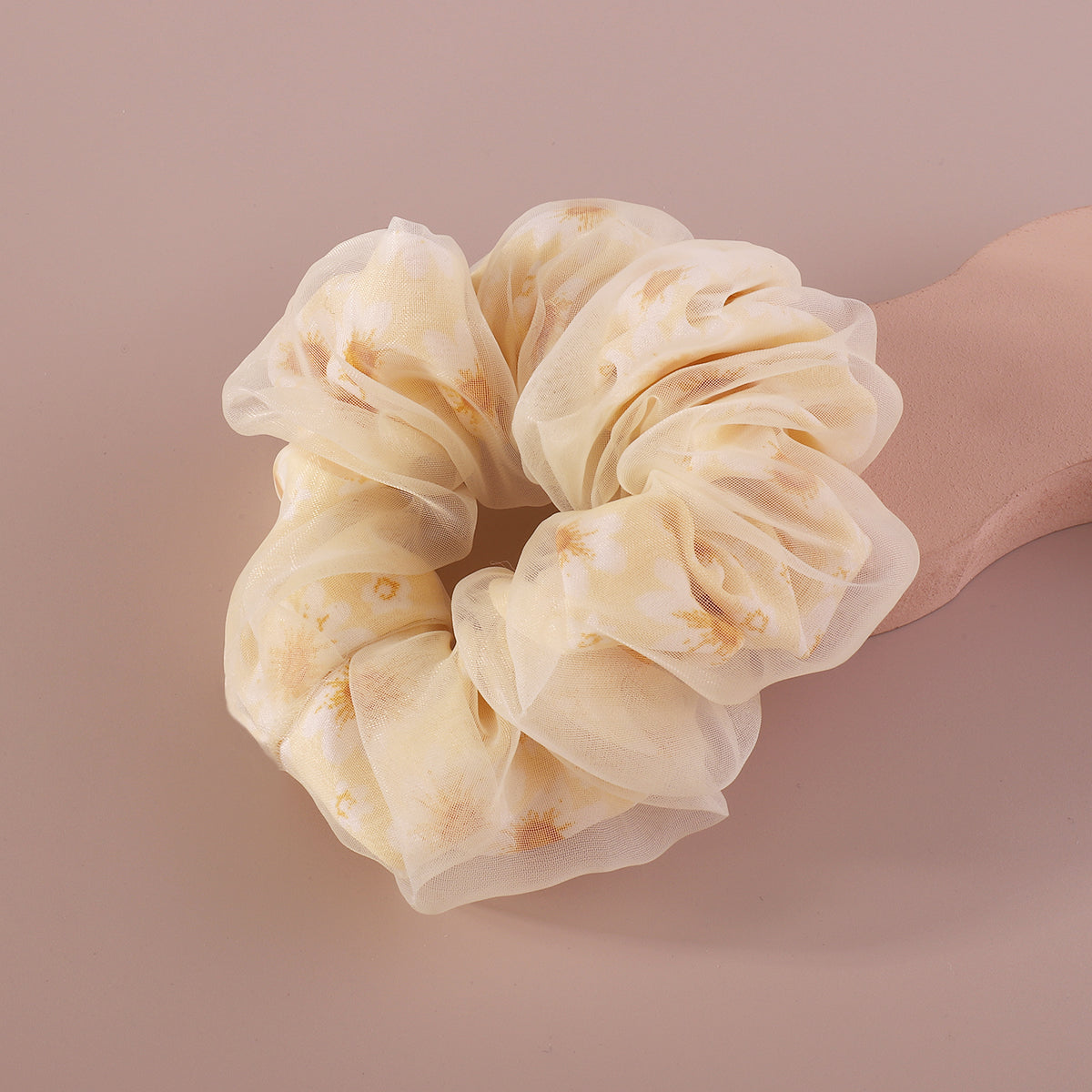 Sweet Double Layer Cloth Flower Elastic Hair Bands medyjewelry