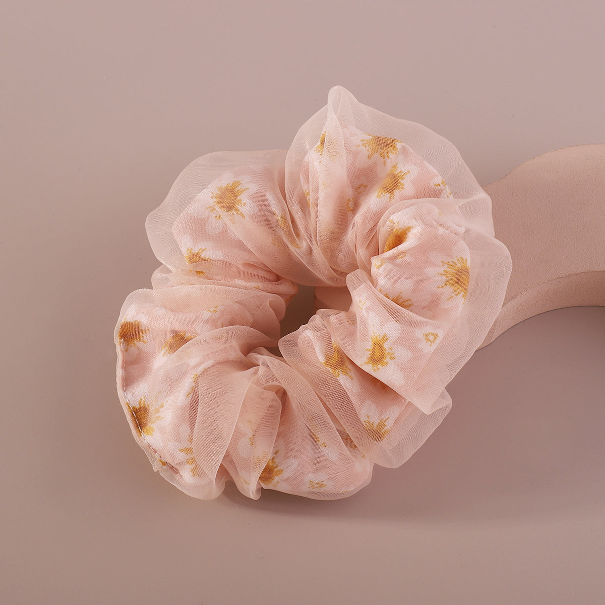 Sweet Double Layer Cloth Flower Elastic Hair Bands medyjewelry