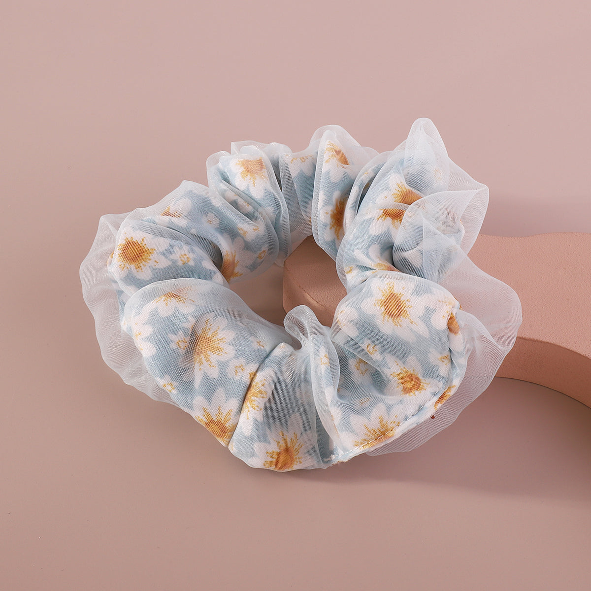 Sweet Double Layer Cloth Flower Elastic Hair Bands medyjewelry