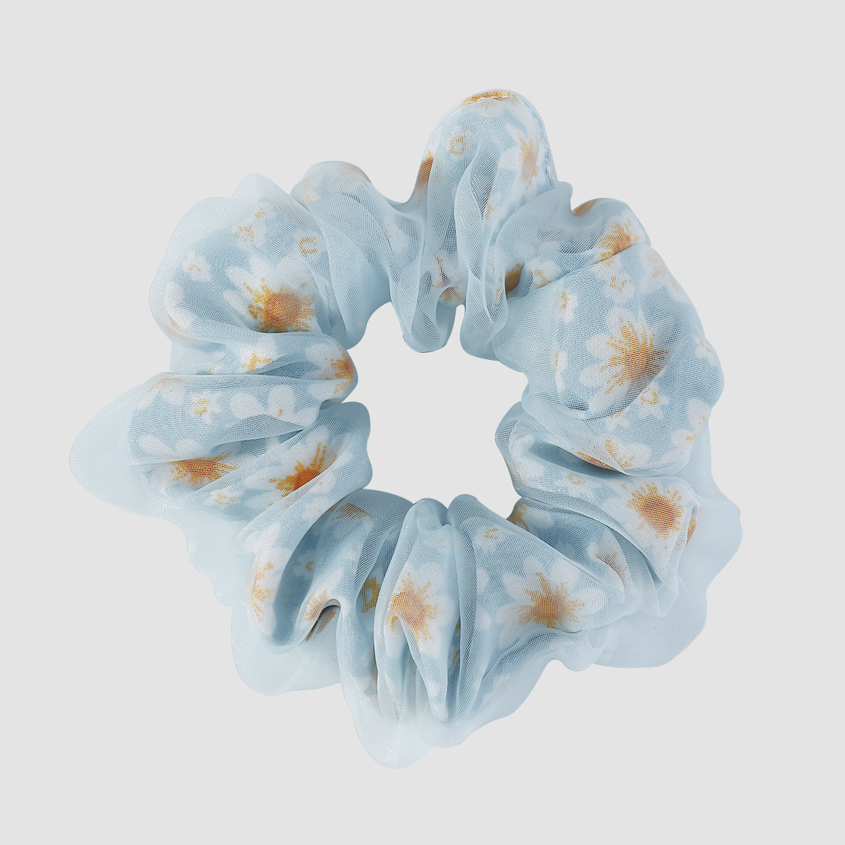 Sweet Double Layer Cloth Flower Elastic Hair Bands medyjewelry