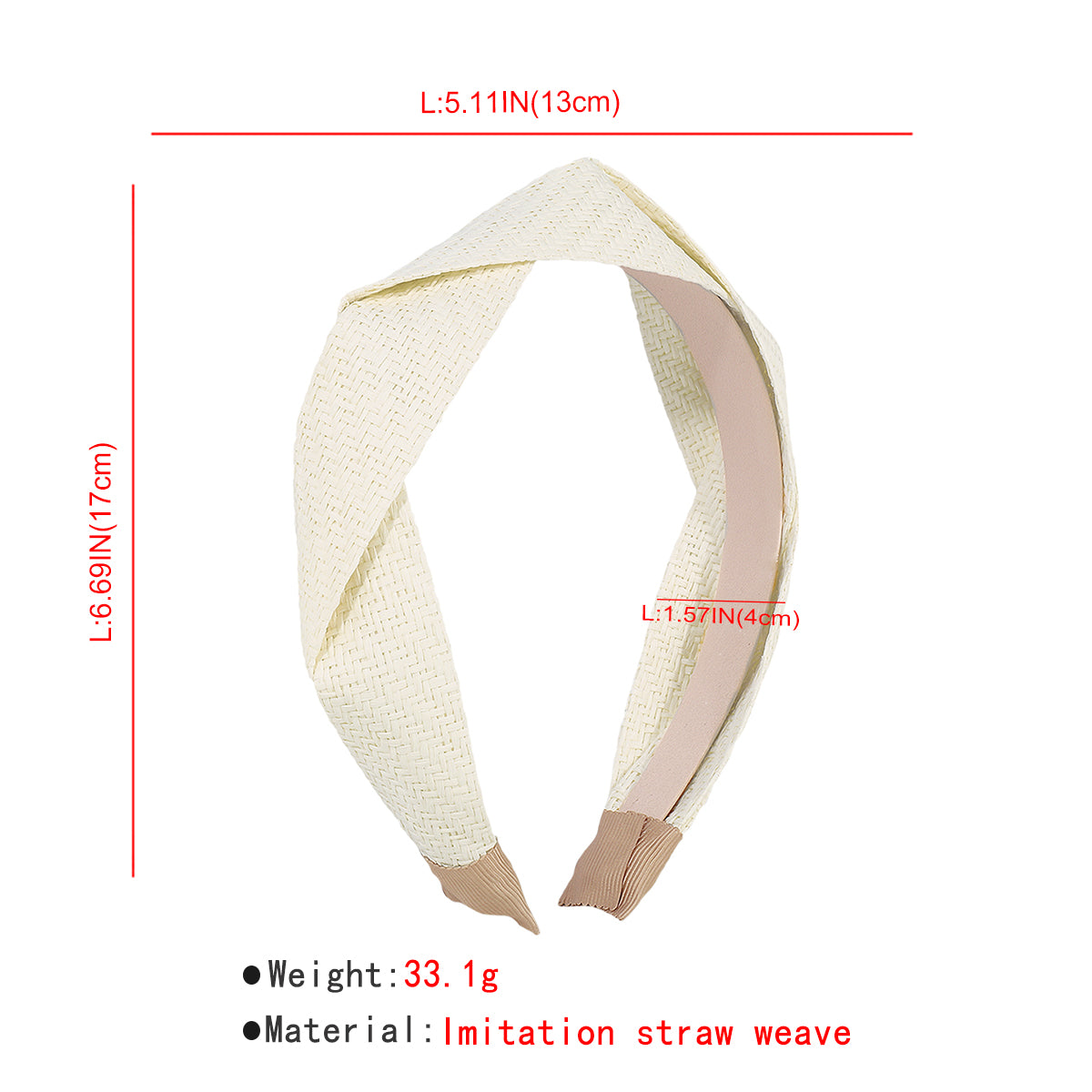 Summer Handmade Straw Woven Braided Headband medyjewelry