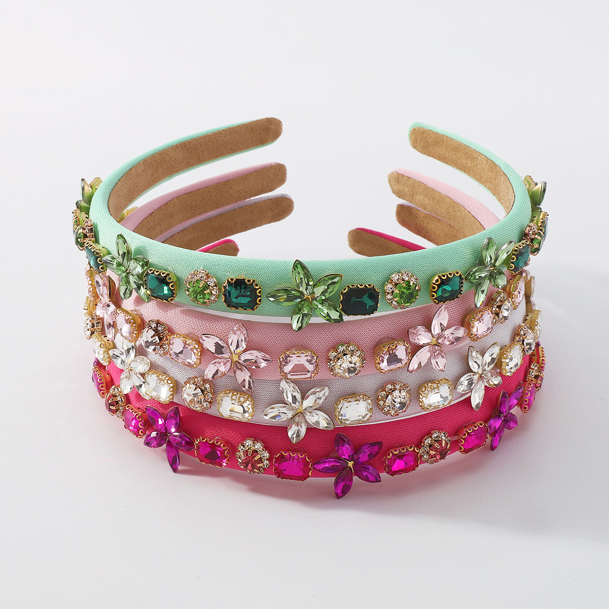 Shiny Handmade Crystal Flower Colorful Headband medyjewelry