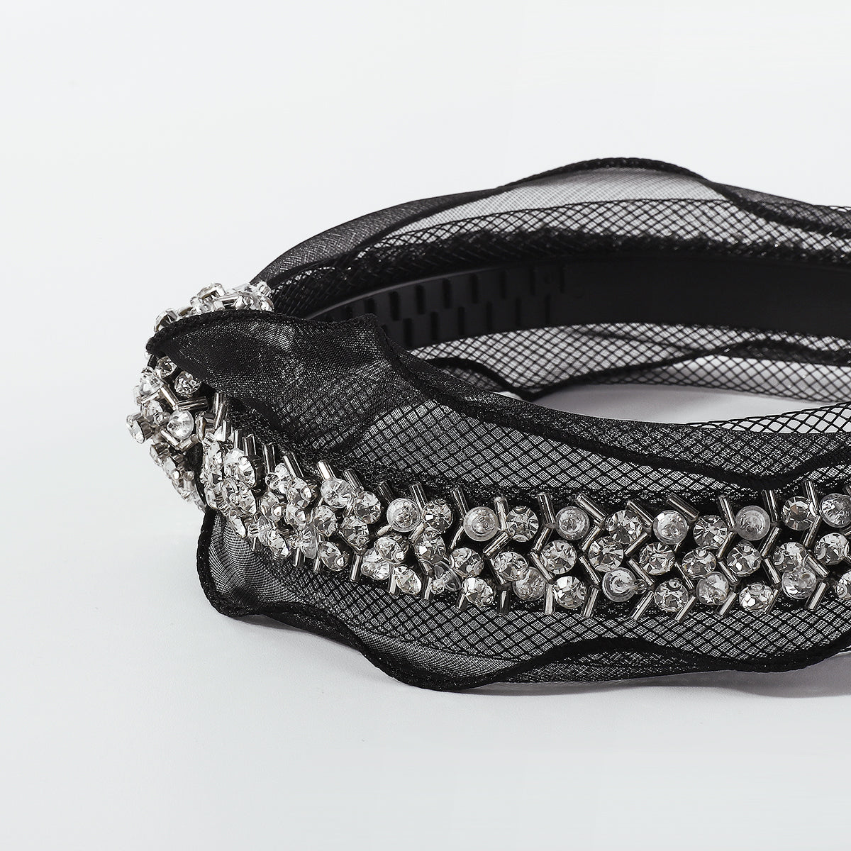 Sparkling Crystal Black Knotted Hairband medyjewelry