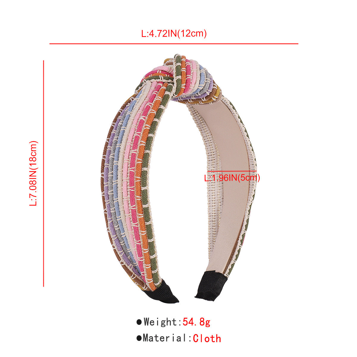 Rainbow Rope Braided Wide Brim Casual Headband medyjewelry