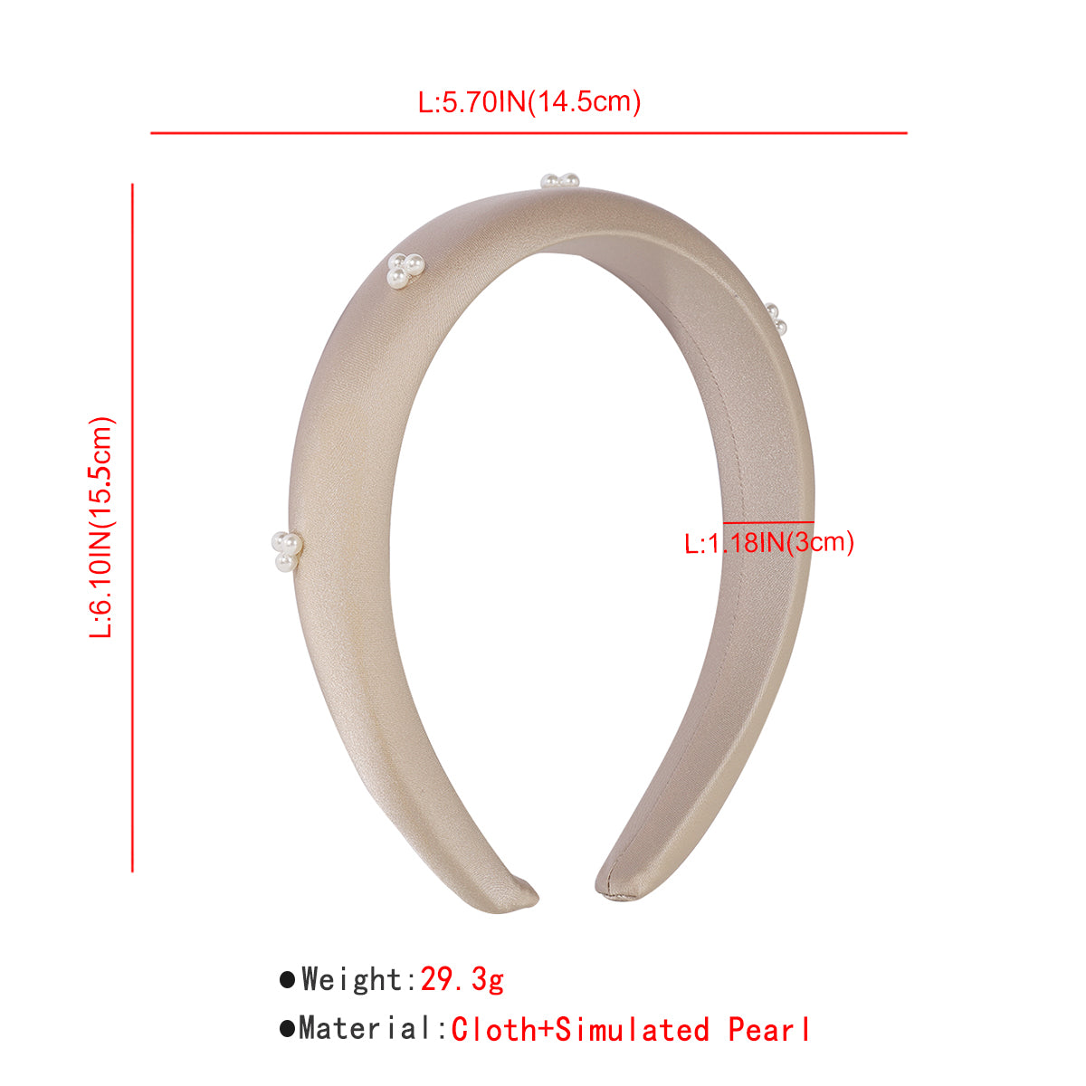 Sweet Soild Color Pearl Soft Headband medyjewelry