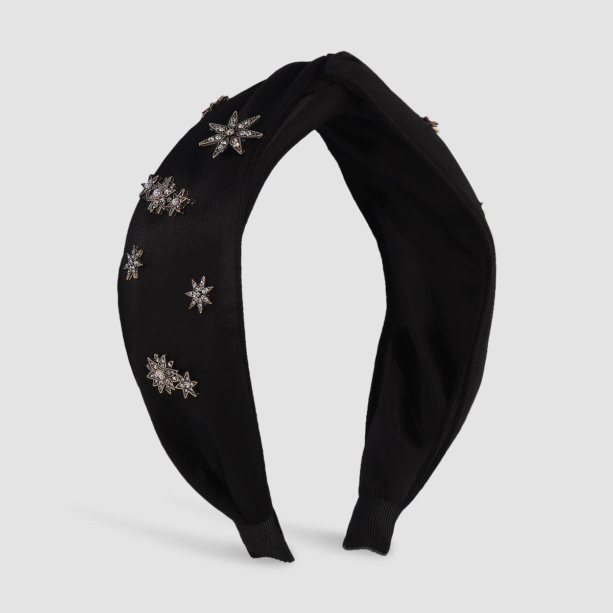 Retro Satin Fabric Rhinestone Cross Headbands medyjewelry