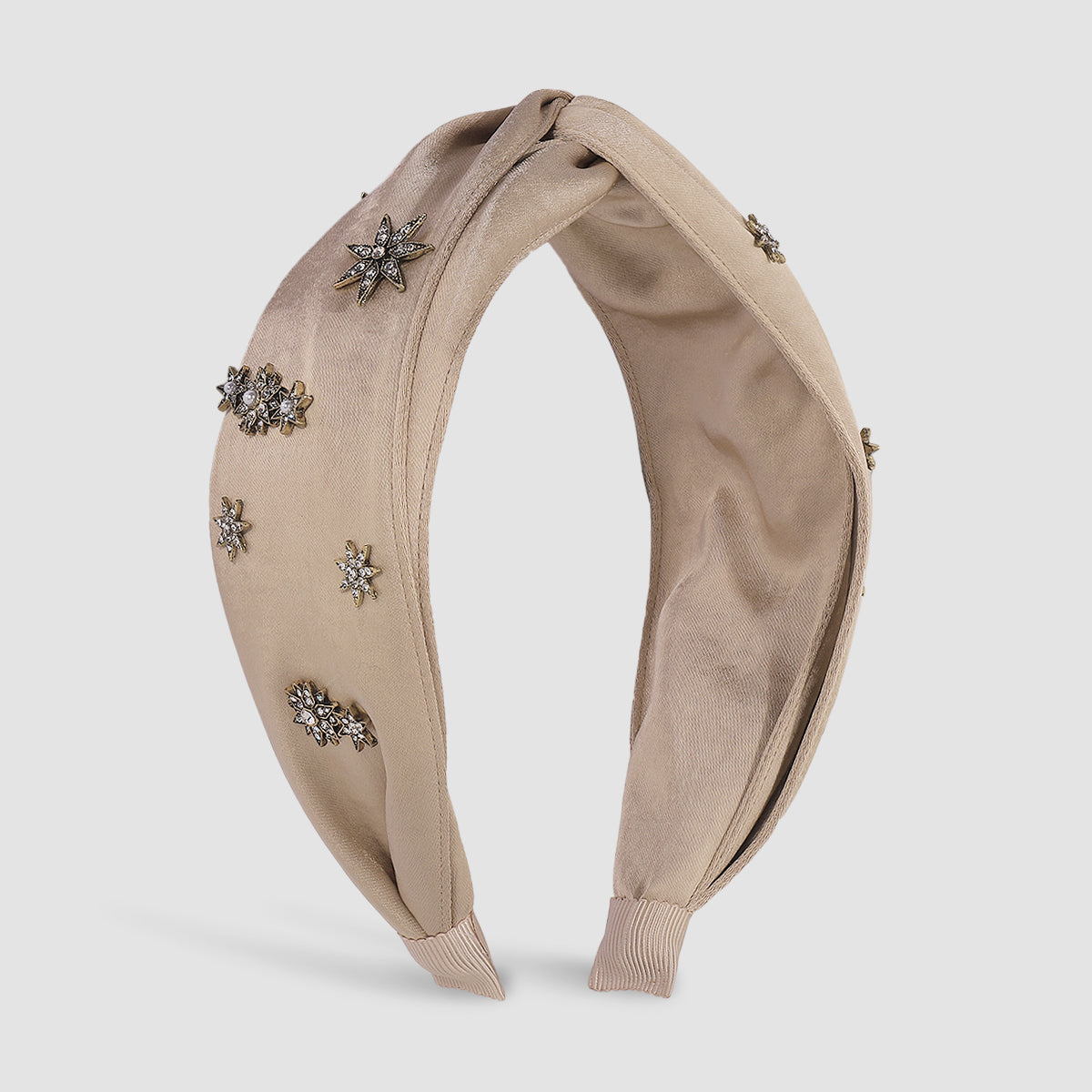 Retro Satin Fabric Rhinestone Cross Headbands medyjewelry