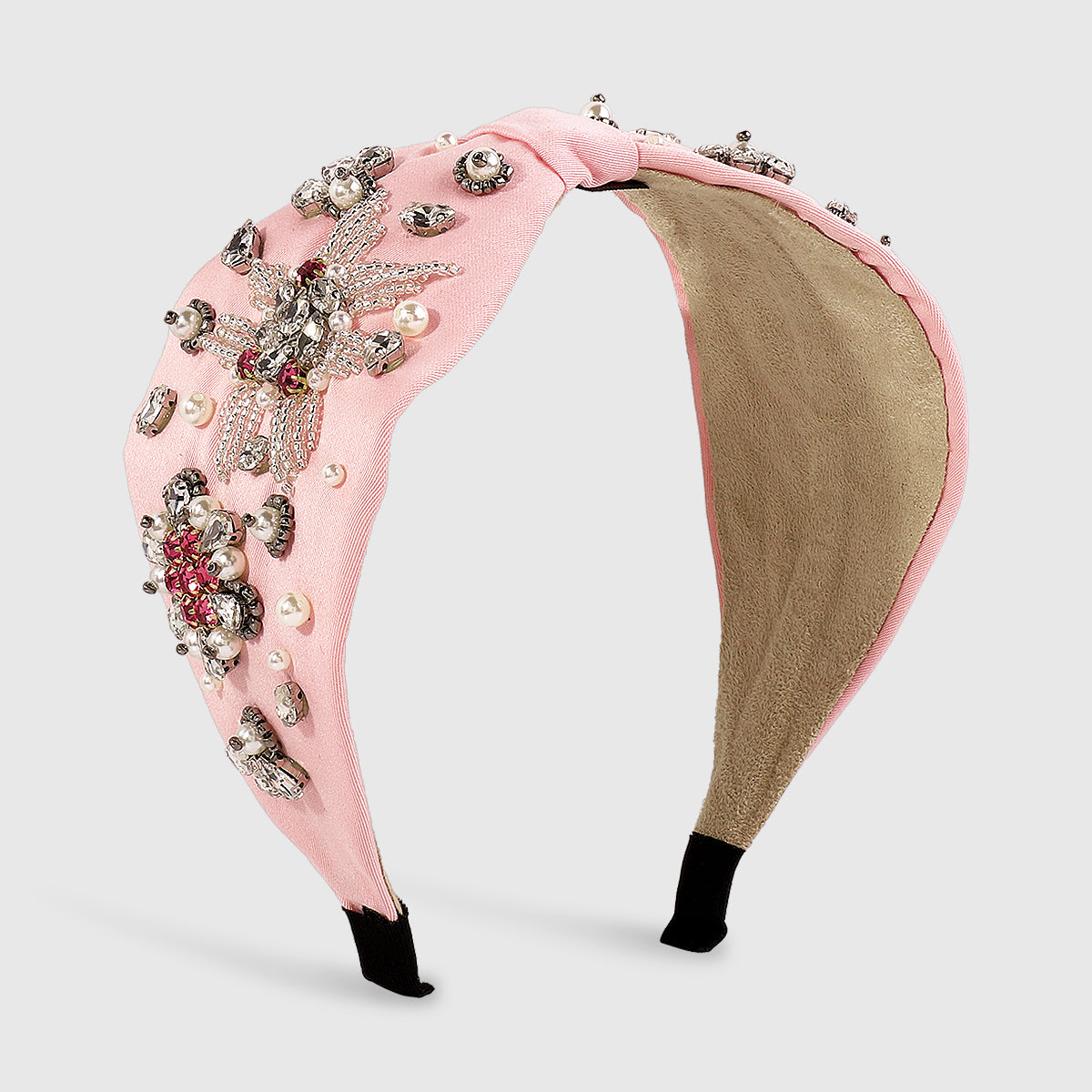 Baroque Rhinestone Center Cross Wide Headband medyjewelry