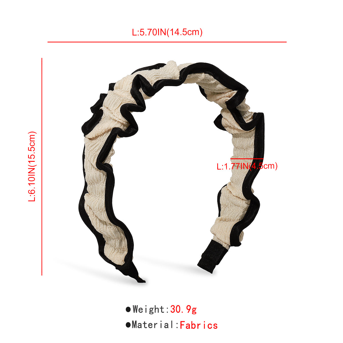 New Fashion Black Side Pleated Headband medyjewelry