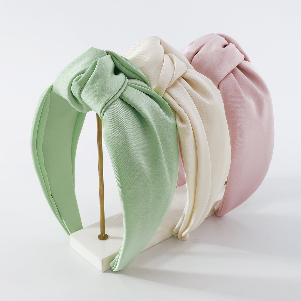 Satin Pastel Colors Wide Topknot Headband medyjewelry