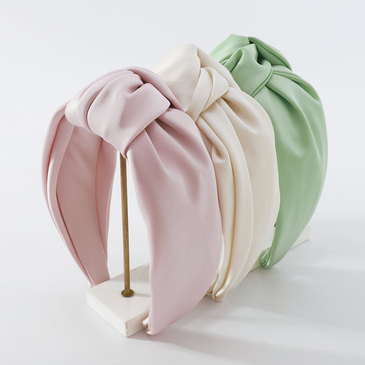 Satin Pastel Colors Wide Topknot Headband medyjewelry