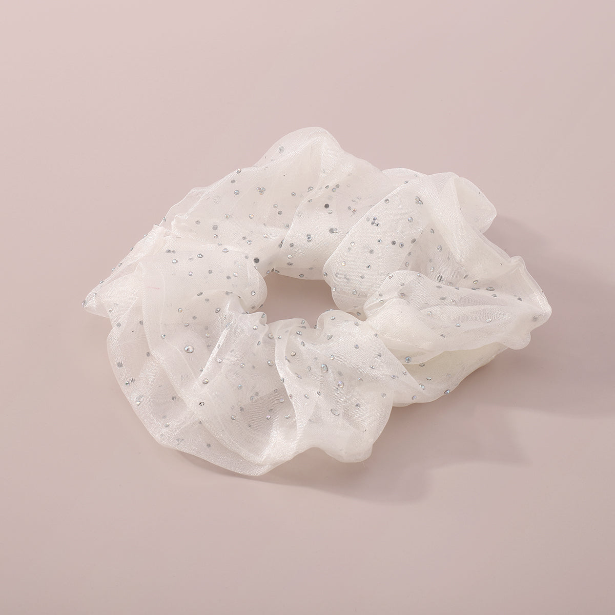 Rhinestone Scrunchie Chiffon Elastic Hair Tie medyjewelry