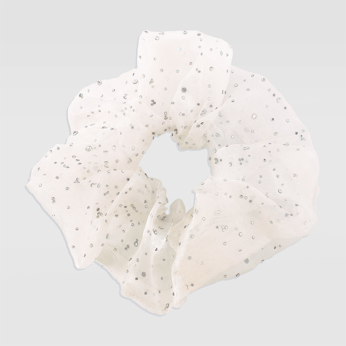 Rhinestone Scrunchie Chiffon Elastic Hair Tie medyjewelry