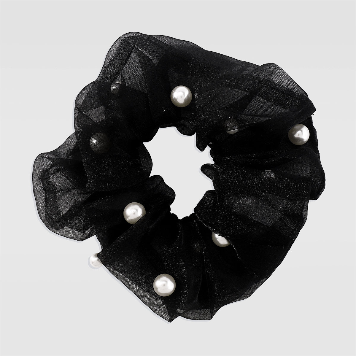 Pearl Scrunchies Chiffon Elastic Hair Ties medyjewelry