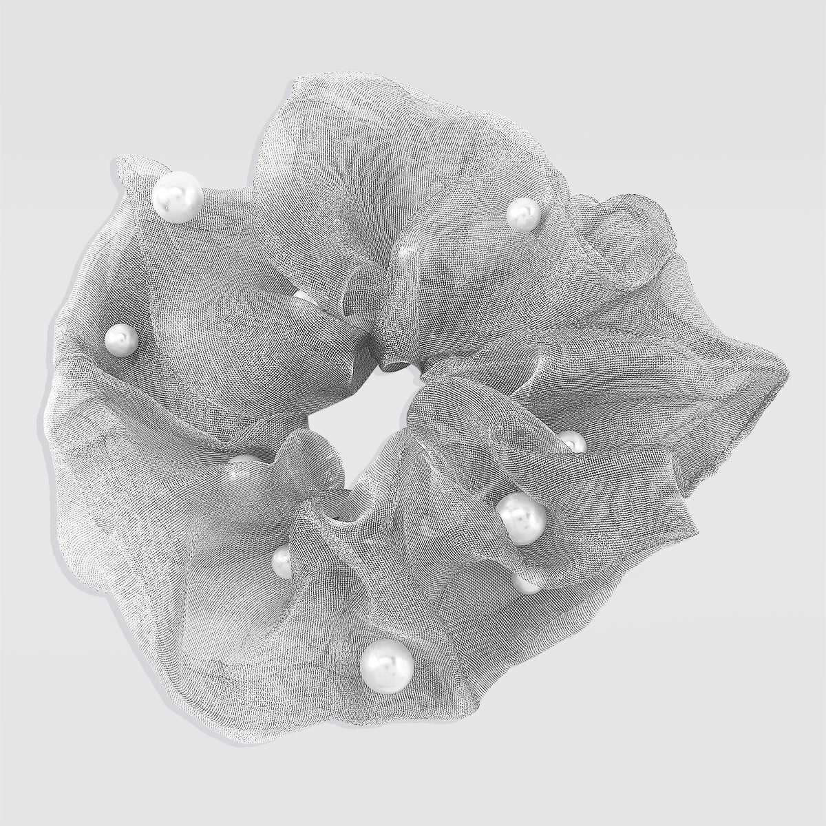 Pearl Scrunchies Chiffon Elastic Hair Ties medyjewelry
