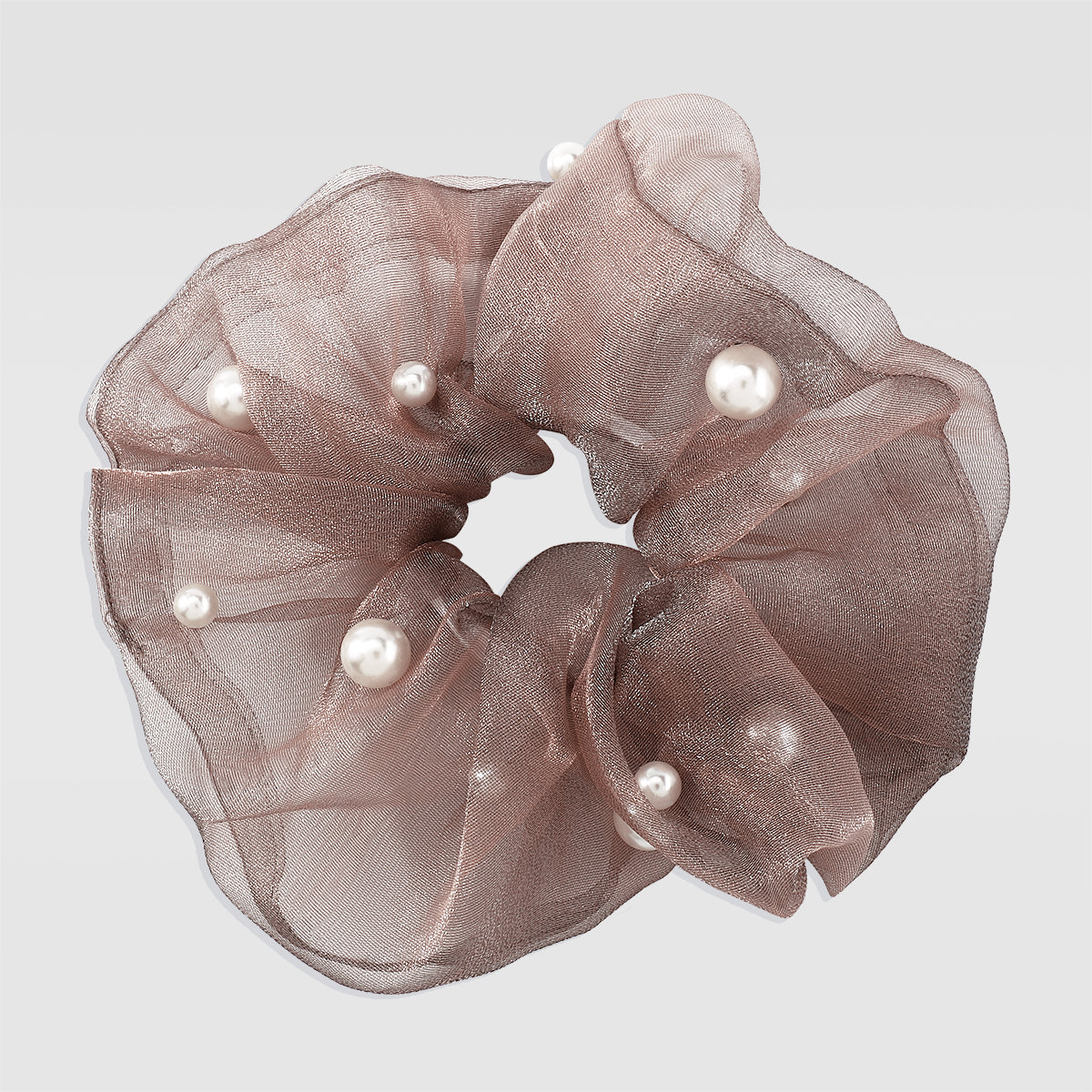 Pearl Scrunchies Chiffon Elastic Hair Ties medyjewelry