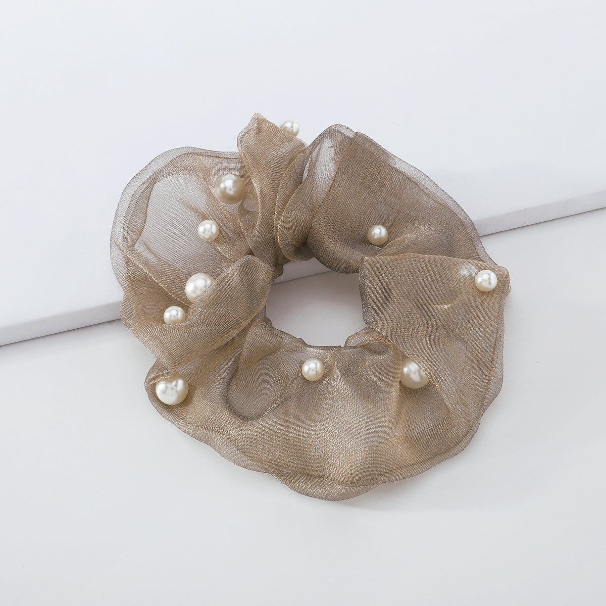 Pearl Scrunchies Chiffon Elastic Hair Ties medyjewelry