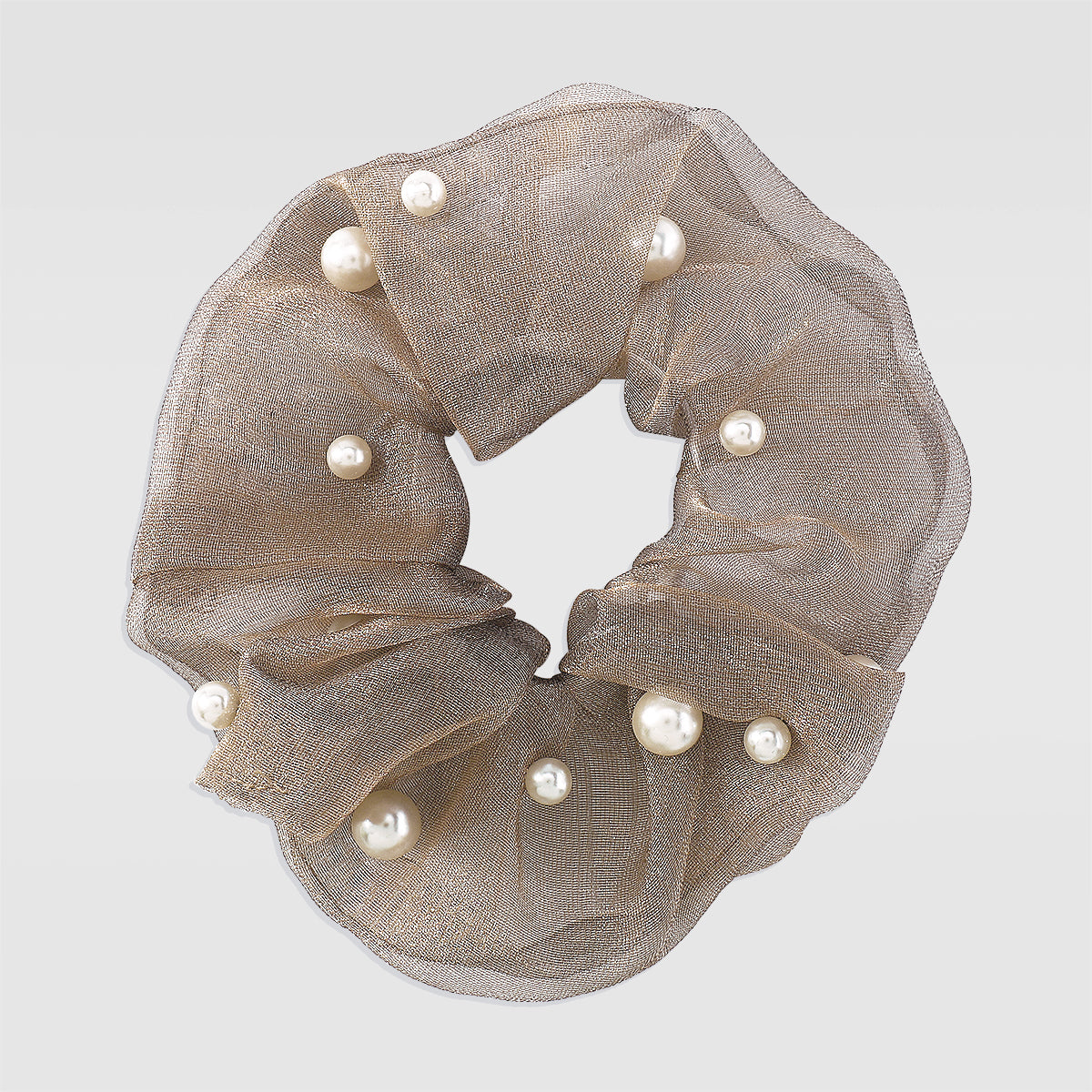 Pearl Scrunchies Chiffon Elastic Hair Ties medyjewelry