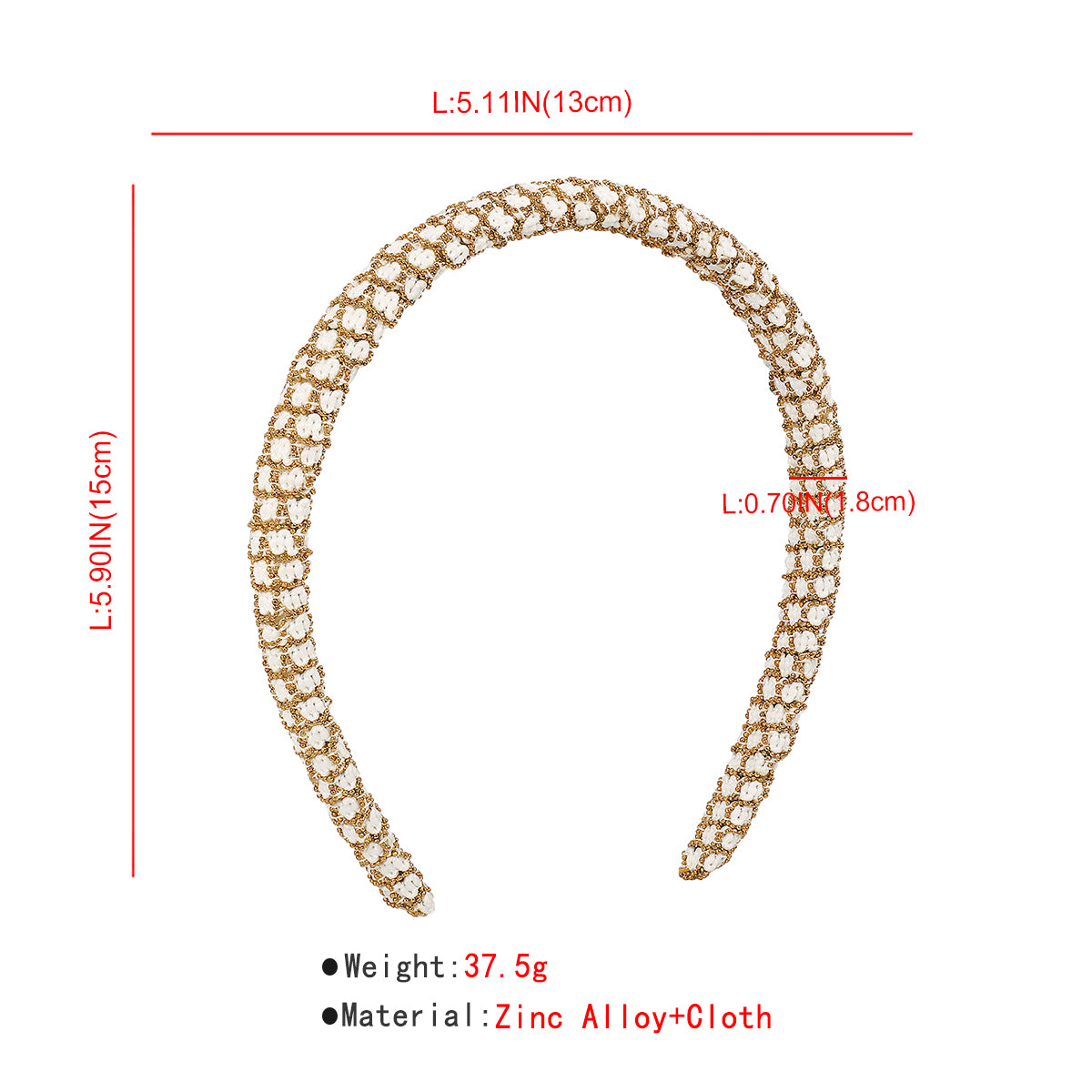 Fashion Bead Wrapped Thin Headband medyjewelry