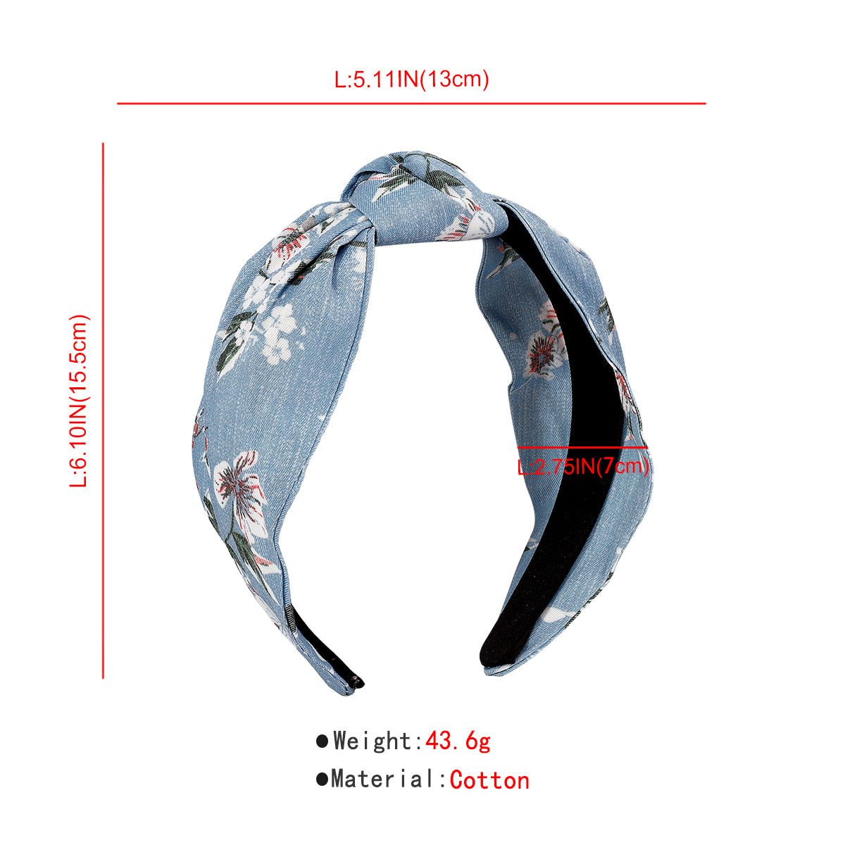 Fashion Print Flower Top Knot Headband medyjewelry