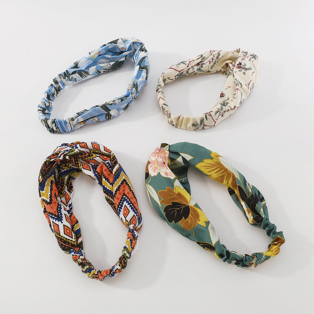 Boho Floral Print Cotton Elastic Turban Hair Bands medyjewelry