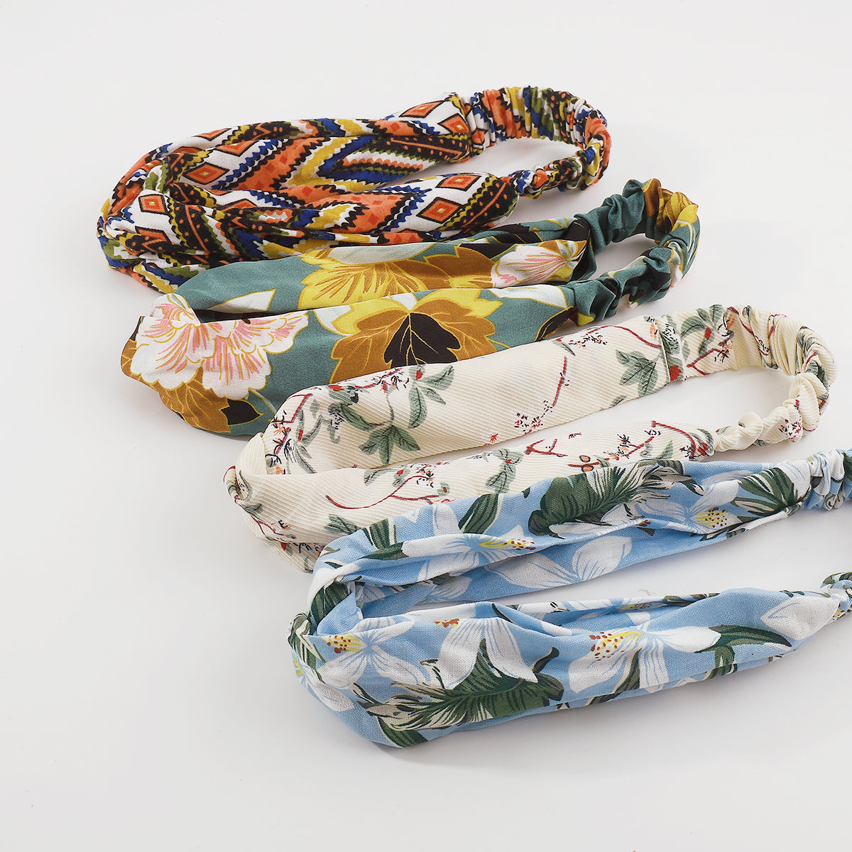 Boho Floral Print Cotton Elastic Turban Hair Bands medyjewelry