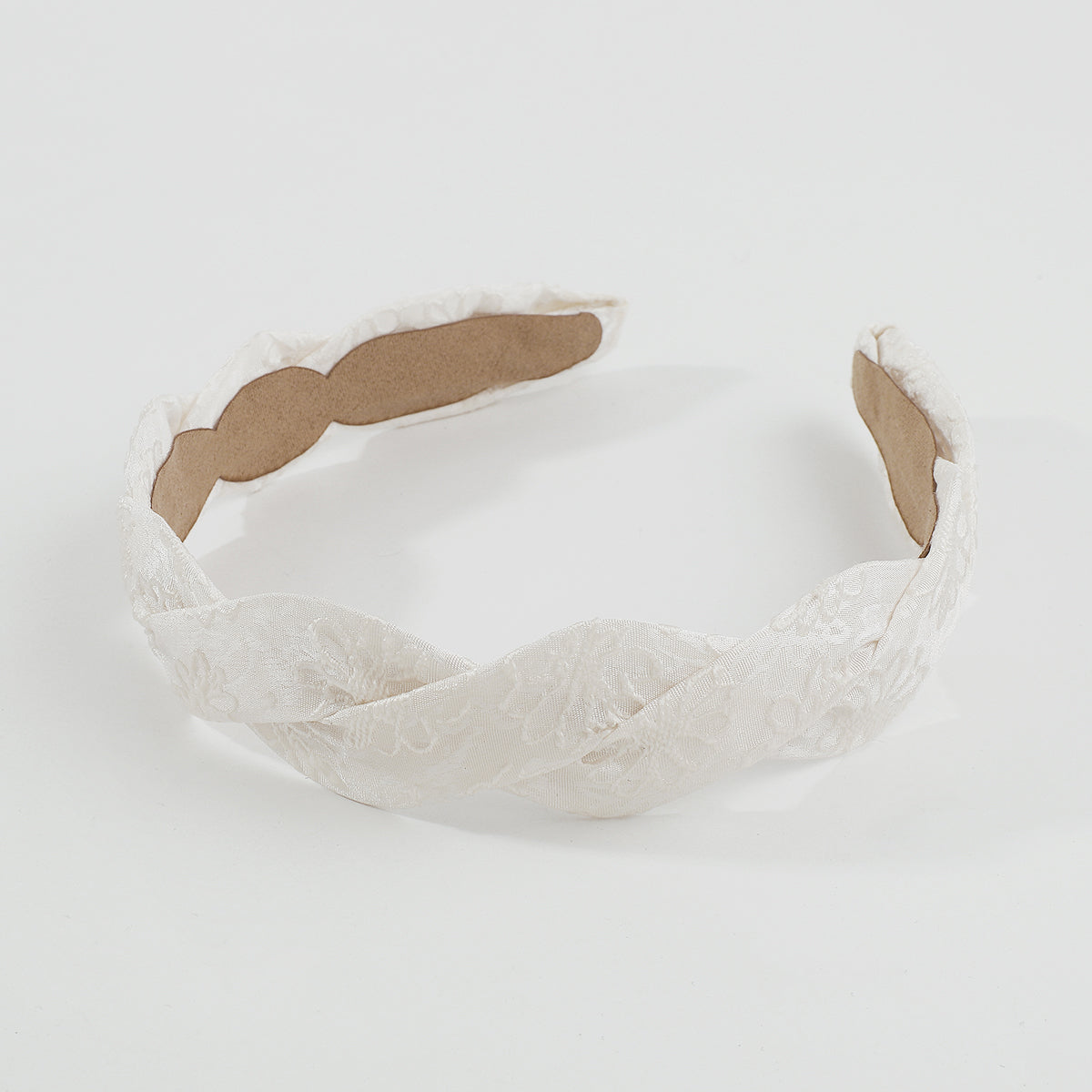 Embossed Fabric Soild Color Cross Headband medyjewelry