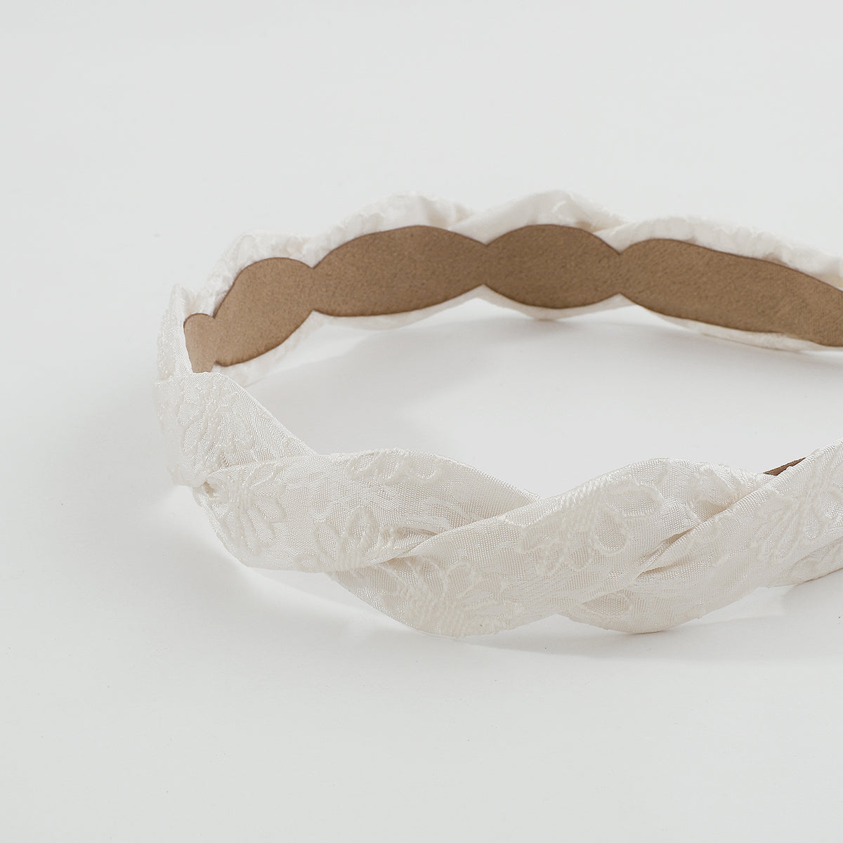 Embossed Fabric Soild Color Cross Headband medyjewelry