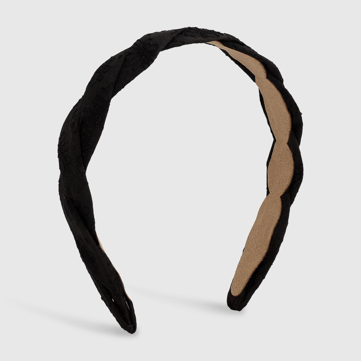 Embossed Fabric Soild Color Cross Headband medyjewelry