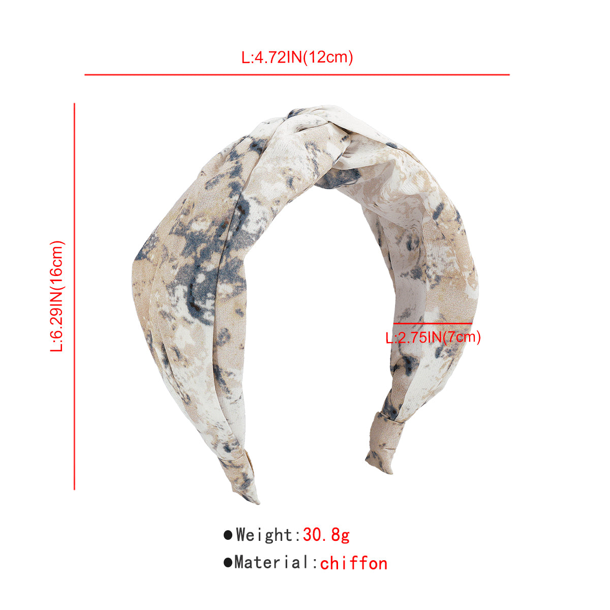 Wide Side Fabric Cross Knot Headband medyjewelry