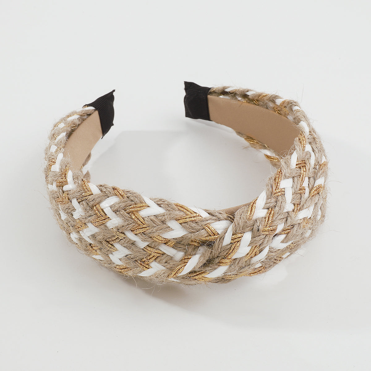 Bohemian Straw Weaving Braided Cross Headband medyjewelry