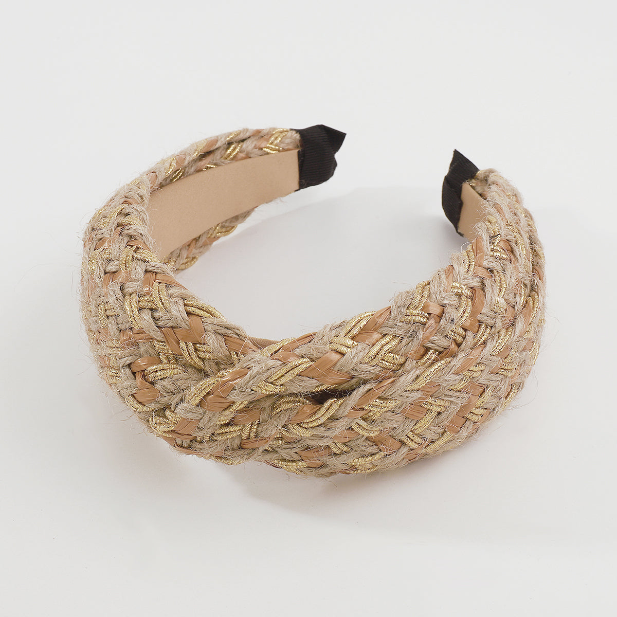 Bohemian Straw Weaving Braided Cross Headband medyjewelry