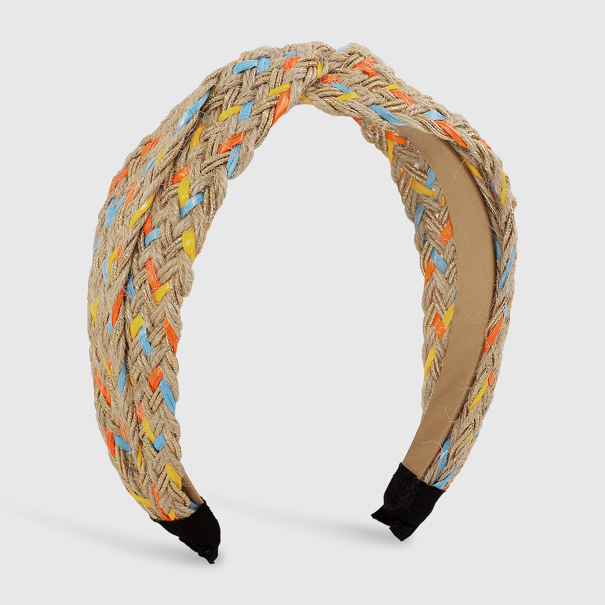 Bohemian Straw Weaving Braided Cross Headband medyjewelry