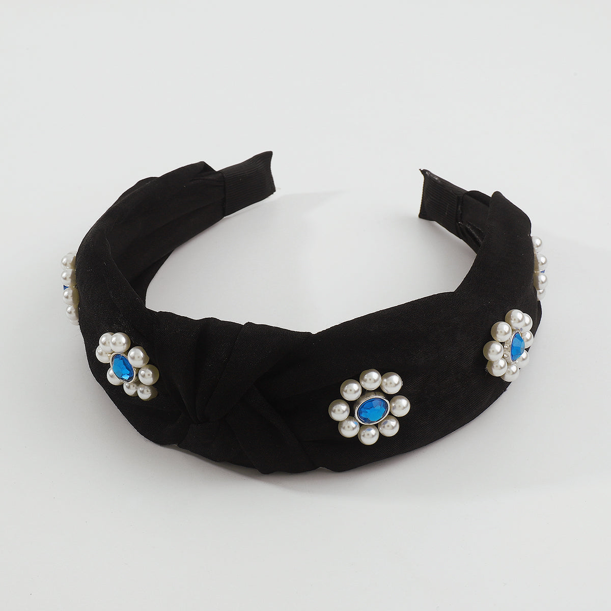 Handmade Flower Pearl Rhinestone Knot Headbands medyjewelry