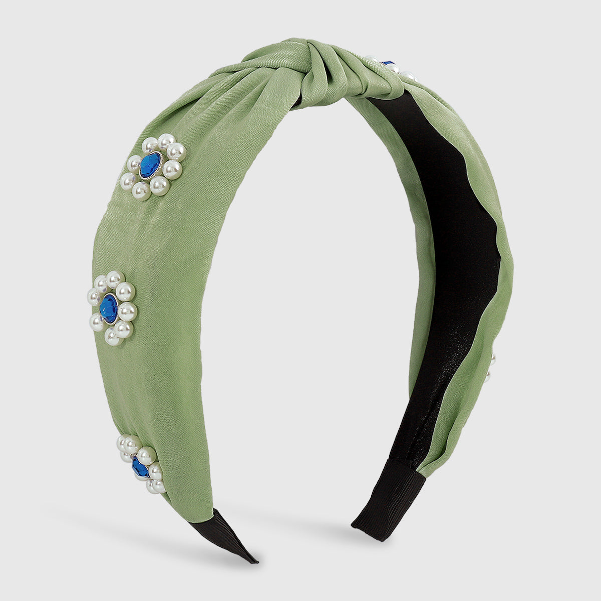Handmade Flower Pearl Rhinestone Knot Headbands medyjewelry