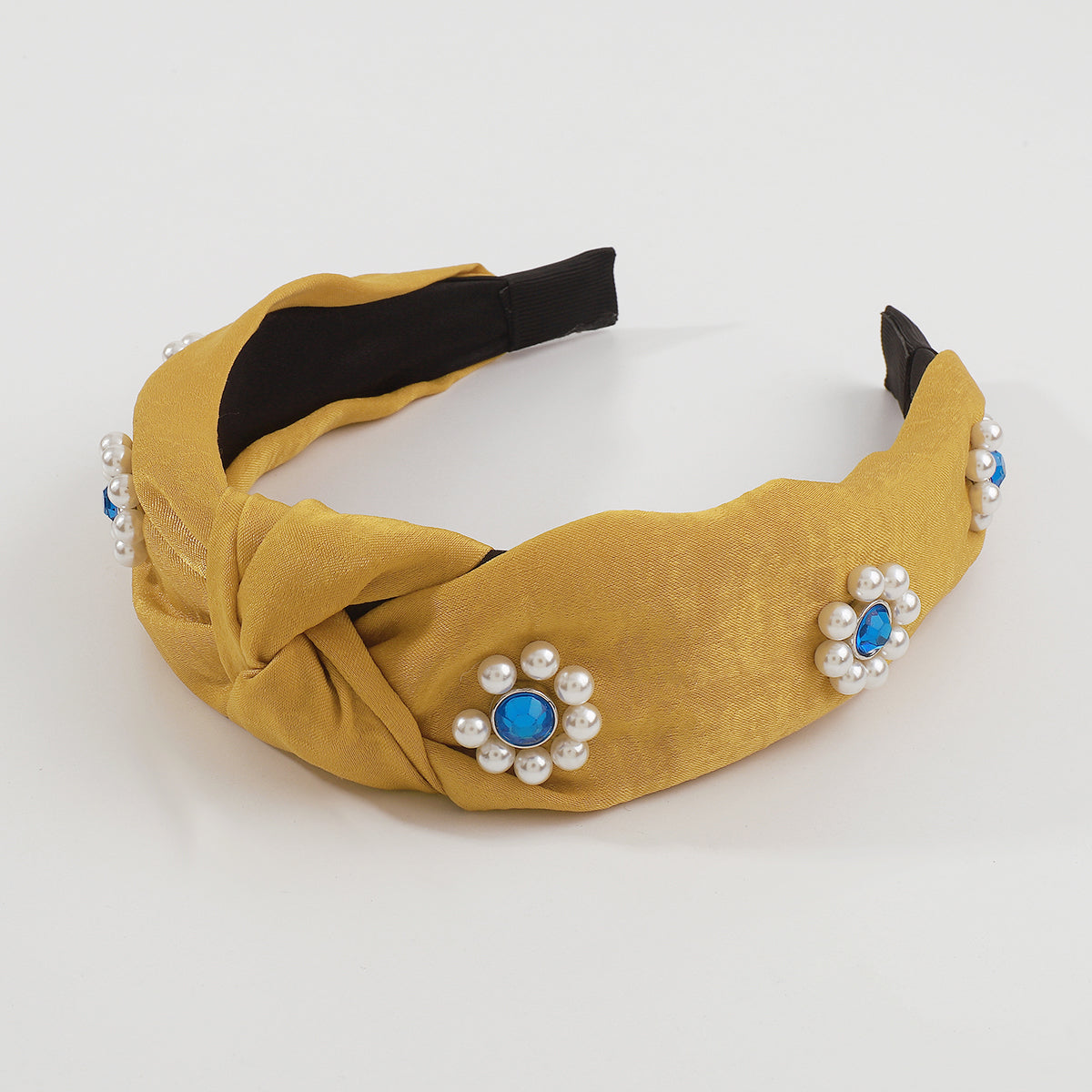 Handmade Flower Pearl Rhinestone Knot Headbands medyjewelry